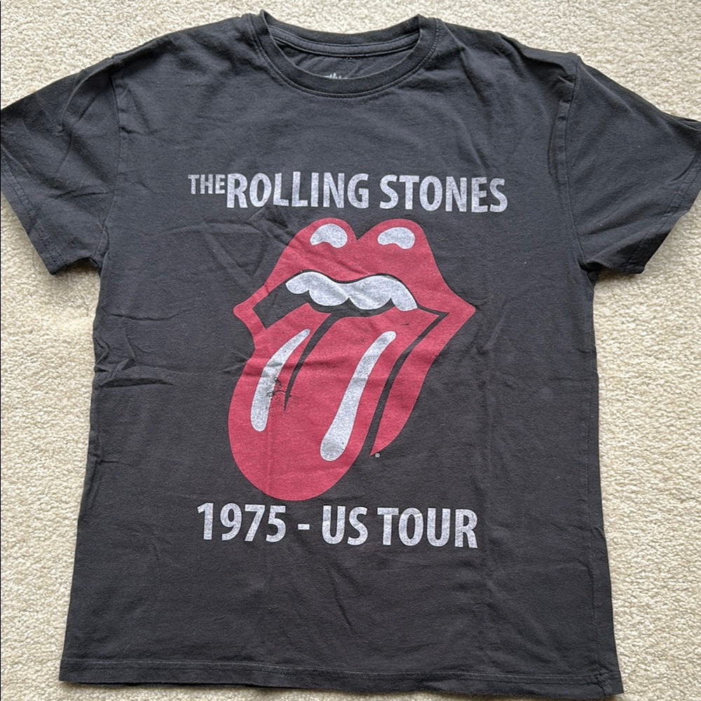 Rolling Stones 1975 US Tour Black T-Shirt